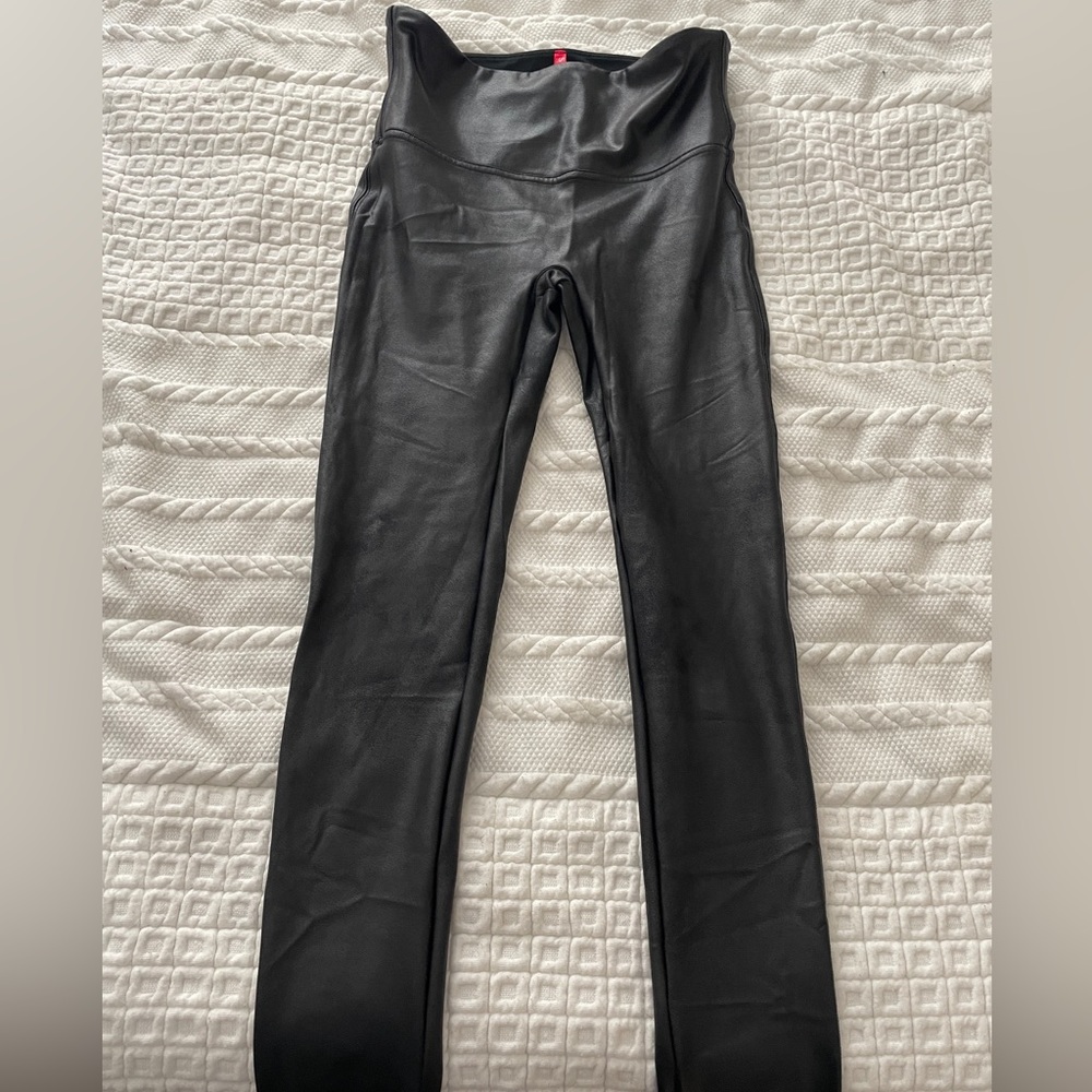 Spanx- Black Faux Leather Leggings (M)